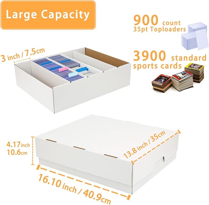 Trading Card Storage Box 3900-8000 Count Collector Cards Box White Sports Card - Image 2