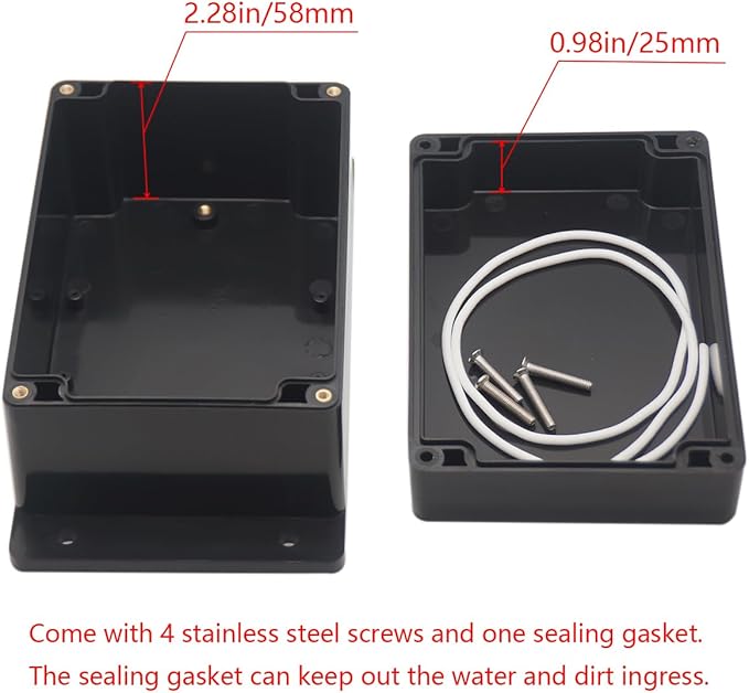 Project Box ABS Plastic Black Electrical Boxes IP65 Waterproof DIY Electronic - Image 4