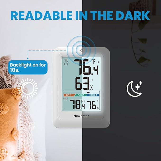 Newentor Indoor Outdoor Thermometer Wireless, Weather Stations Wireless Indoor - Image 5