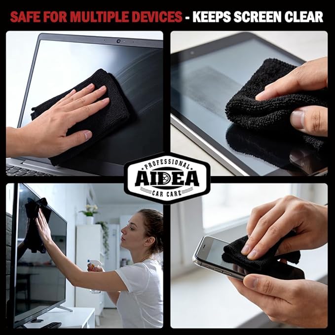 AIDEA Microfiber Cleaning Cloth Black 150PK, Microfiber Towels - Image 7