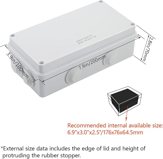 LeMotech ABS Plastic Dustproof Waterproof IP65 Junction Box Universal - Image 2
