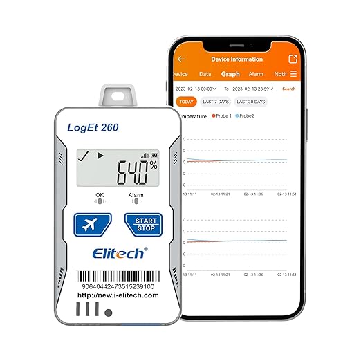 Elitech 4G Real-time Temperature Humidity Data Logger Light/Shock/Location by Elitech
