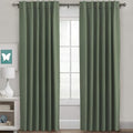 H.VERSAILTEX Back Tab Dark Green Curtains 90 Inch Long by HVERSAILTEX
