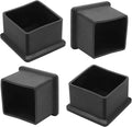 4 Pcs Square PVC Furniture Leg Caps, Vinyl Flexible Chair Leg Floor Protectors by Bonsicoky