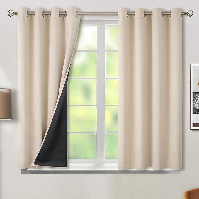 BGment Thermal Insulated 100% Blackout Curtains 45 Inch Length 2 Panels by BGment