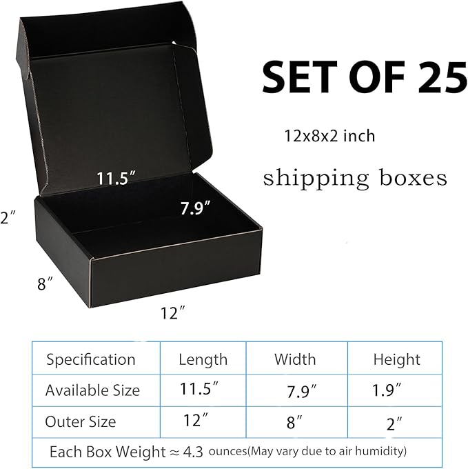 Small Shipping Boxes 12x8x2 Inch - Image 2
