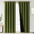 NICETOWN Full Shade Curtain Panels, Olive Green, 70 x 84 inch, Pair of Energy by NICETOWN
