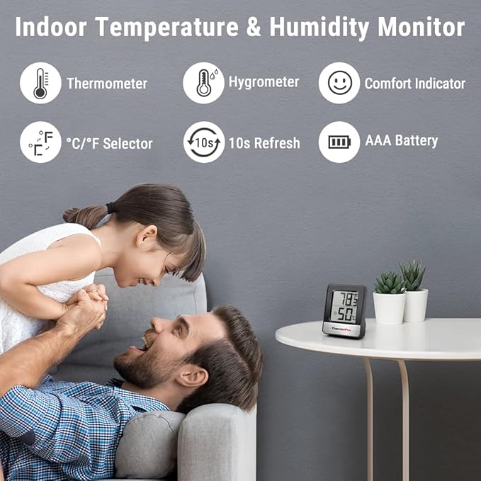 ThermoPro TP49 Digital Hygrometer Indoor Thermometer Humidity Meter Room - Image 2