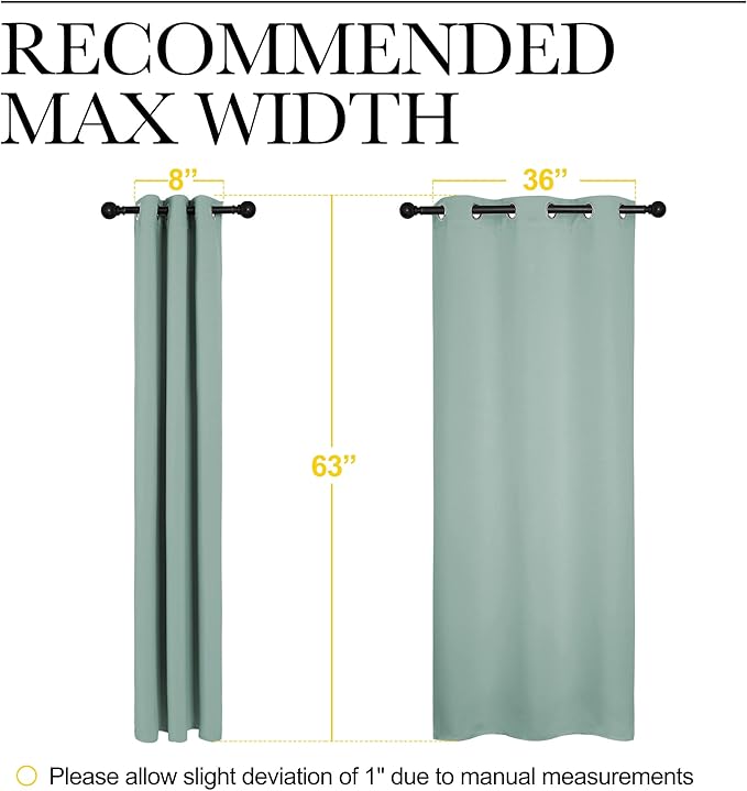 NICETOWN Small Window Curtains for Bedroom, Seafoam Green Window Treatment - Image 3