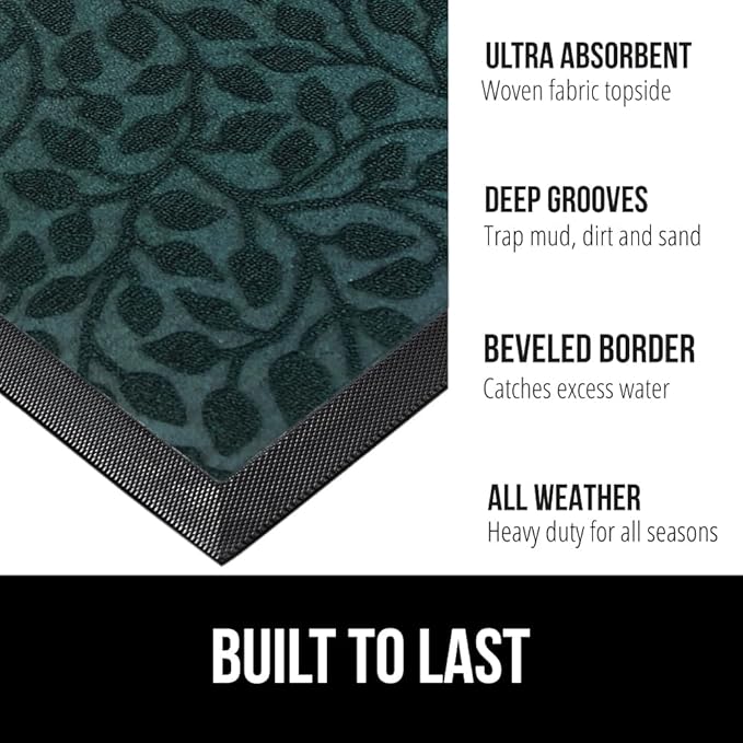 GORILLA GRIP 100% Waterproof All-Season WeatherMax Doormat 35x23, US Designed - Image 2