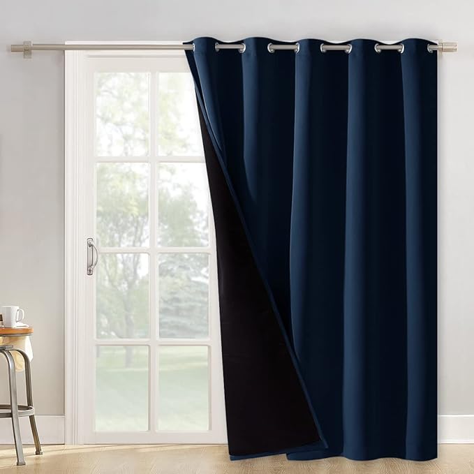 NICETOWN 100% Blackout Cold Blocking Patio Sliding Door Curtain, Wide Lined by NICETOWN