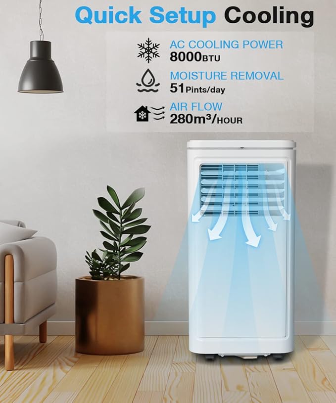Joy Pebble Portable Air Conditioner, 8000 BTU - Image 3