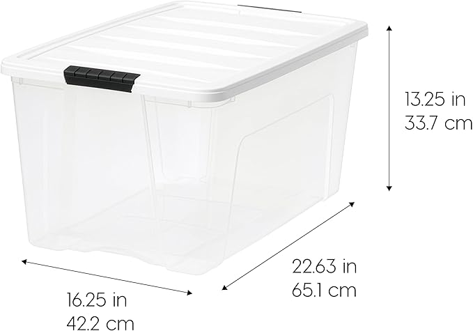 IRIS USA 72 Qt Stackable Plastic Storage Bins - Image 2