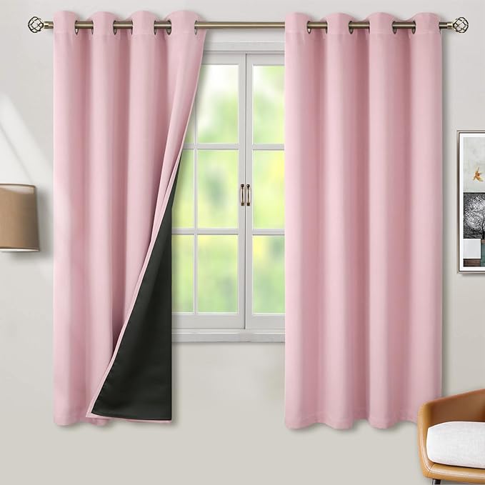 BGment Baby Pink 100% Blackout Curtains by BGment