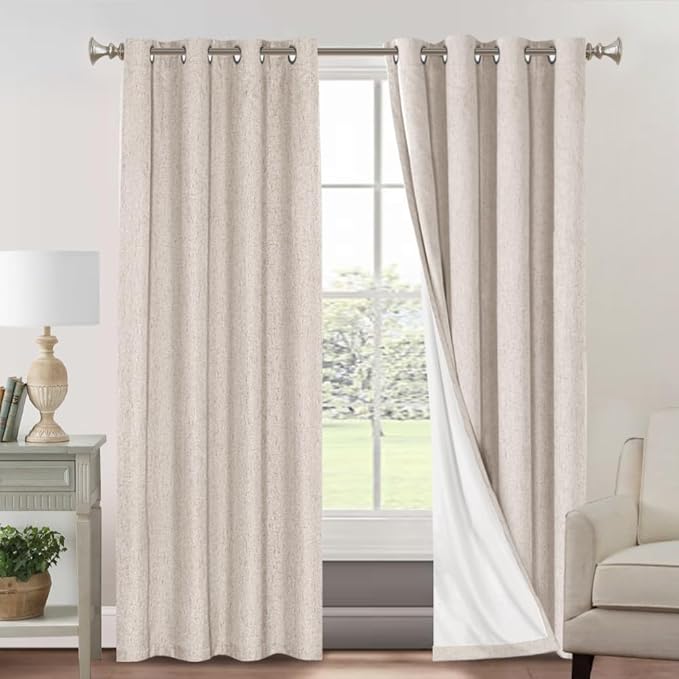 PrinceDeco Linen 100% Blackout Curtains by PrinceDeco
