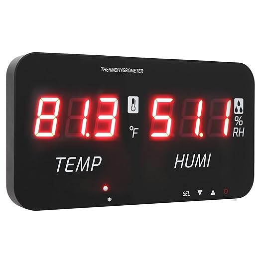 EVTSCAN 12 Inch Large Display Indoor Digital Hygrometer Thermometer, - Image 8