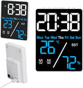 Digital Room Thermometer Hygrometer Alarm Clock, 5.9 inch Desktop Accurate by Kytree