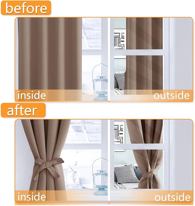 Hiasan Blackout Curtains for Bedroom, 60 x 63 Inches Length - Image 5