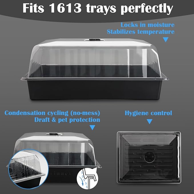 10-Pack Leak-Proof Humidity Domes, Plastic Clear Seed Starter Dome, Seed - Image 5