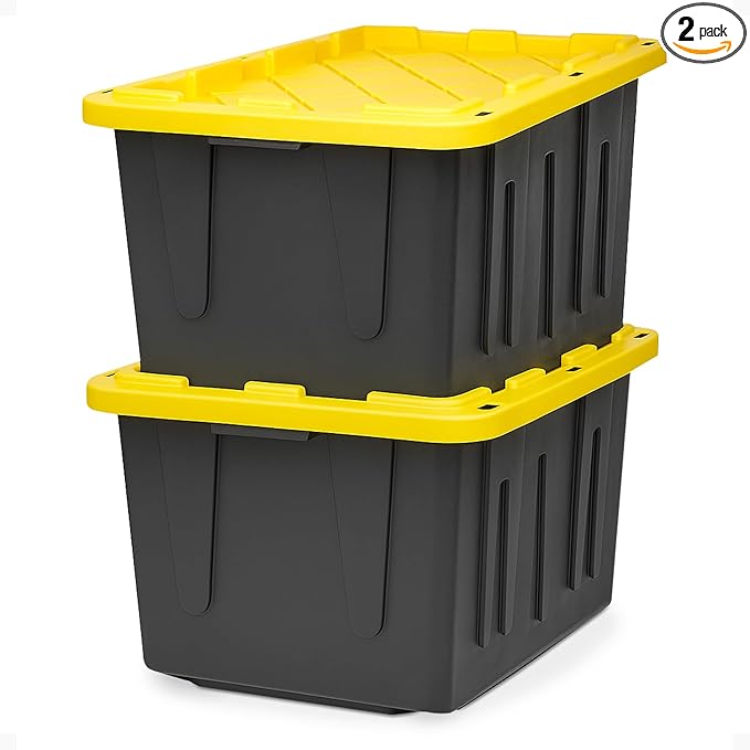 HOMZ 2-Pack Durabilt, Heavy Duty Plastic Storage Bins by Homz