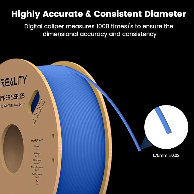 Creality Hyper 3D Printer PLA Blue Filament High Speed Printing 1.75mm 2.2lbs - Image 4