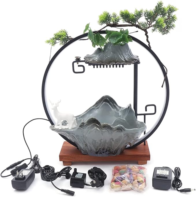 17In Water Fountains Indoor Tabletop Water Fall Humidifier - Image 6