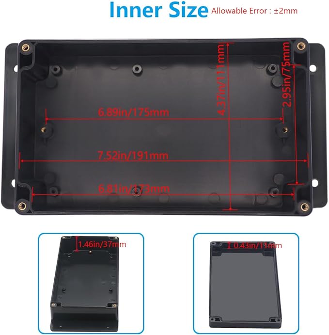 Project Box ABS Black Electrical Boxes IP67 Outdoor Waterproof Junction Box - Image 5