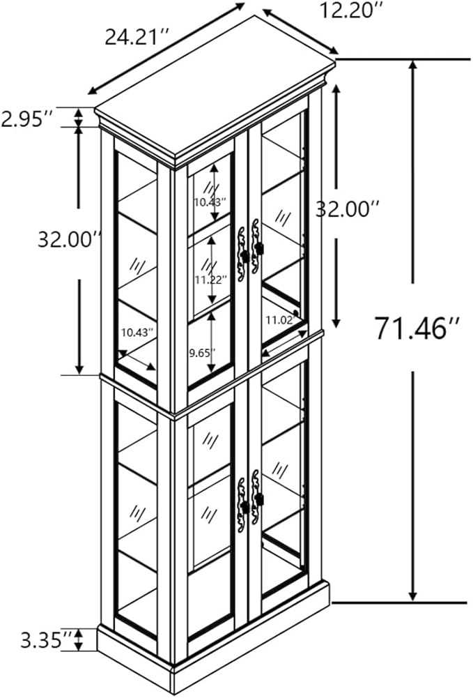 Lighted Glass Curio Cabinet - Image 3