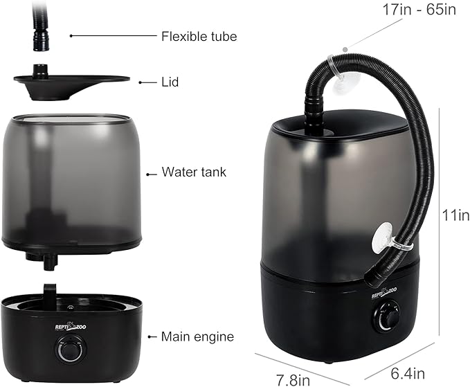 Repti Zoo 4L Reptile Humidifier, Large Reptile Mister Tank Fogger - Image 5