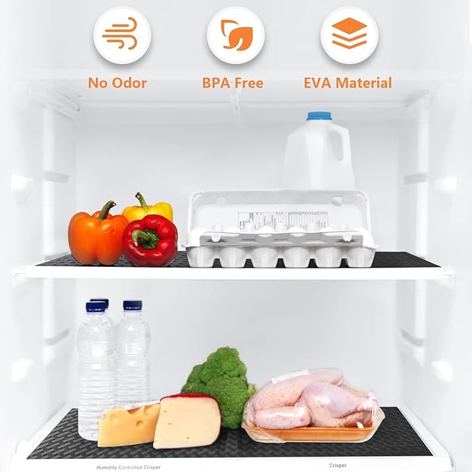 Black Shelf Liners for Kitchen Cabinets Refrigerator Liners Waterproof & - Image 5