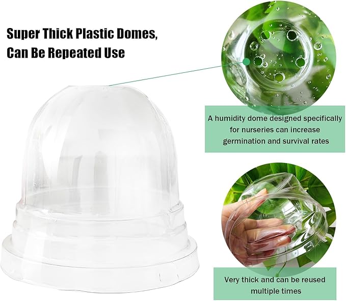 Plant Nursery Pots with Humidity Domes, 50 Sets 4 Inch Soft Nursery Pots - Image 4