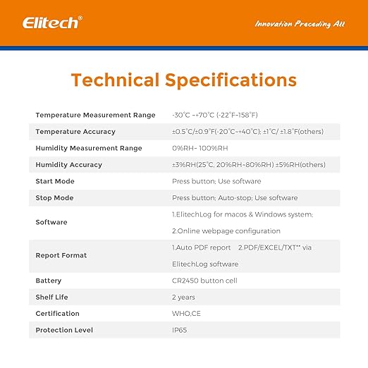 Elitech WHO PQS Certificated Temperature Humidity Data Logger - Image 8