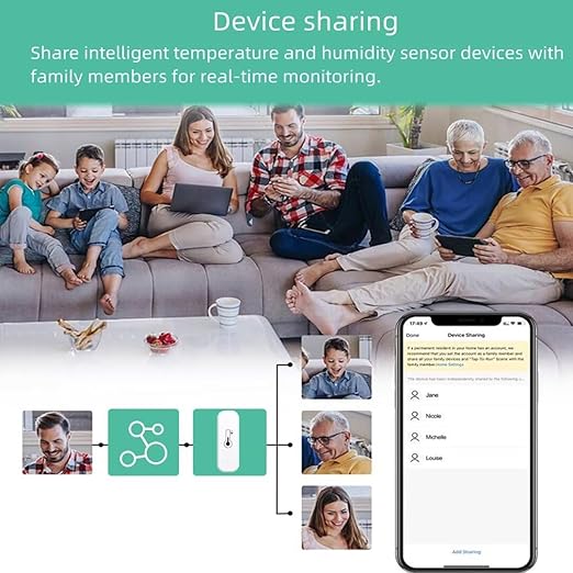 WiFi & Bluetooth Temperature and Humidity Sensor, No Hub Required, Compatible - Image 8