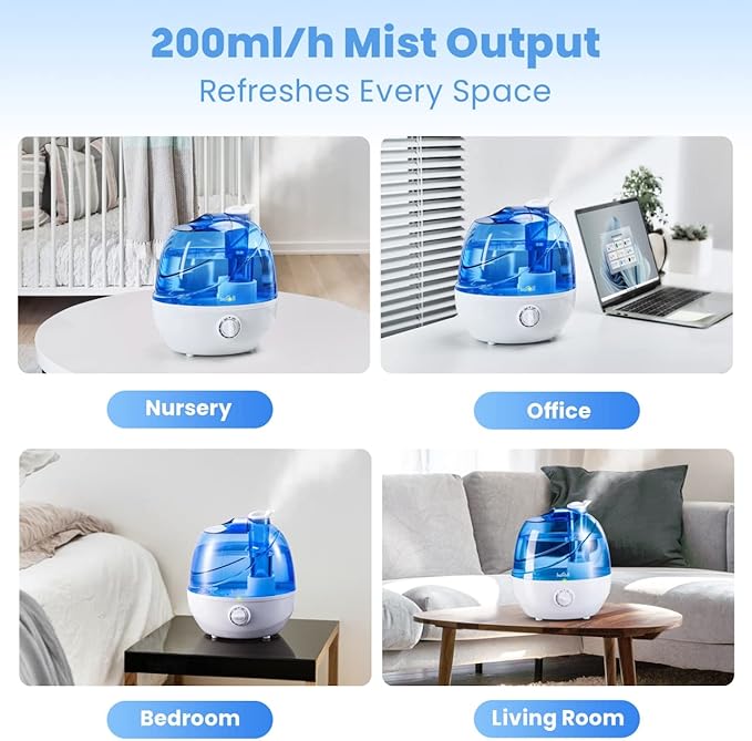 Cool Mist Humidifiers for Bedroom & Large Room Quiet Ultrasonic Air Humidifier - Image 7