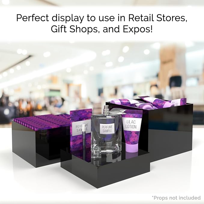Marketing Holders Acrylic Display Riser Boxes Black 3 Piece Retail Product - Image 2