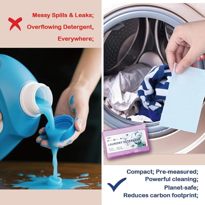 Laundry Detergent Sheets | Ultra-Portable | Travel Size | 32 Loads, 5-Second - Image 3