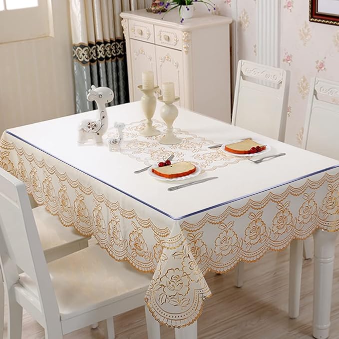 SPLENDEFUL Multisize Clear PVC Table Cover Protector 60x108 Inch Long Plastic - Image 5