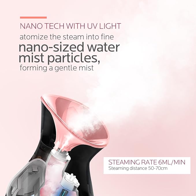 Colorfarm Facial Steamer Nano Ionic: Face Steamer Deep Cleaning Unclogs Pores - Image 2