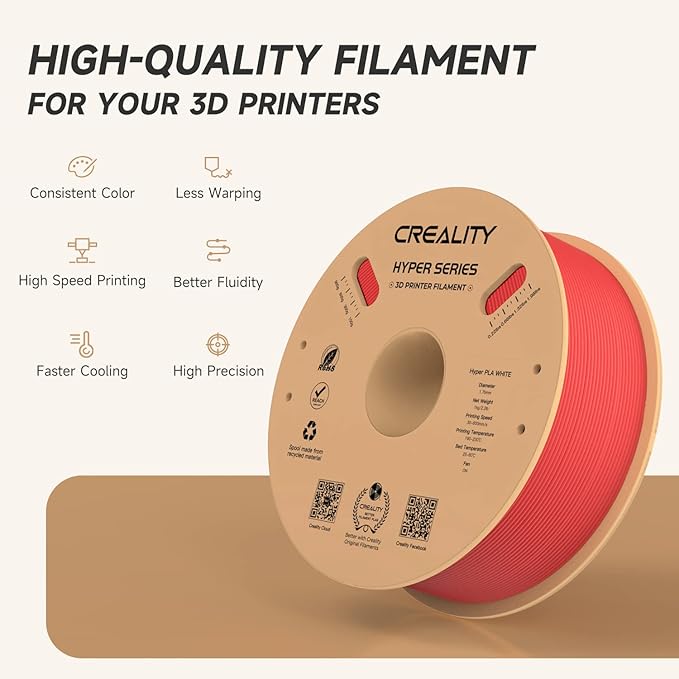 Official Creality Hyper PLA Filament 1.75mm, High Speed PLA 30-600mm/s Rapid 3D - Image 3