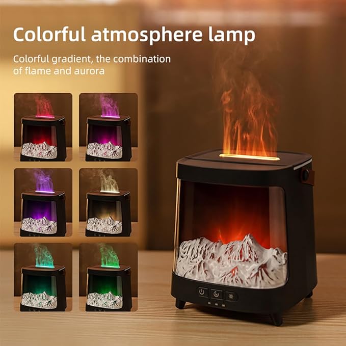 Flame Essential Oil Diffuser, Ultrasonic Aromatherapy Humidifier, Aurora - Image 2