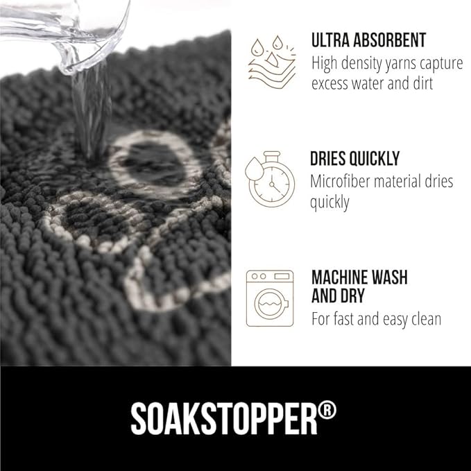 GORILLA GRIP SOAKSTOPPER Dog Door Mat, Machine Washable Rug Absorbent Doormat - Image 4