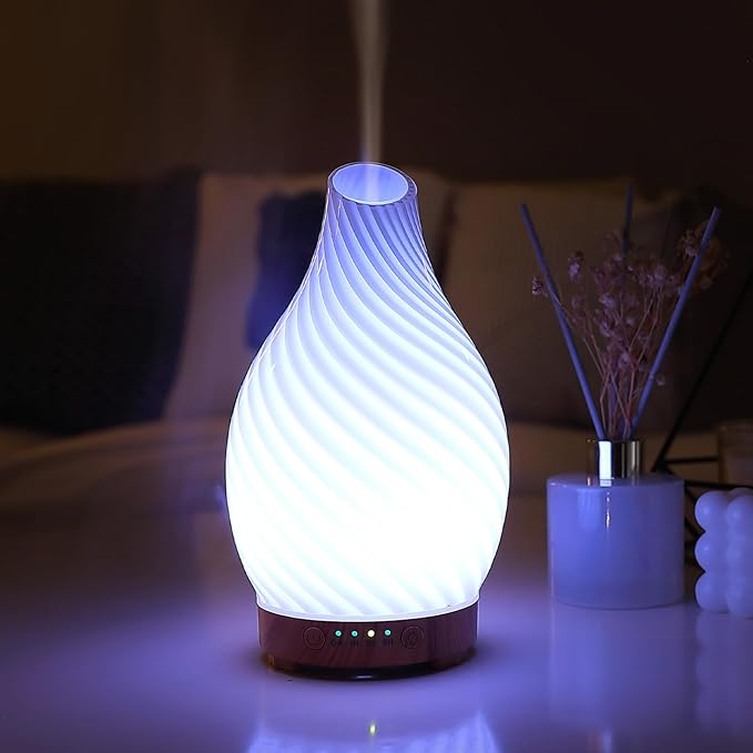 Art Glass Essential Oil Diffuser - 160ml Ultrasonic Cool Mist Scent Aroma - Image 7