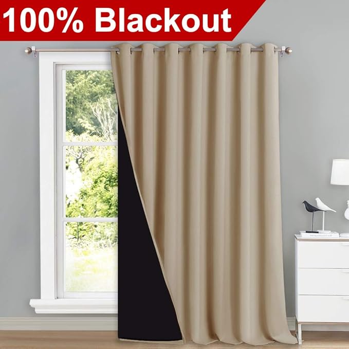 NICETOWN Noise Reducing Room Divider Curtains, Thermal Insulated 100% Blackout - Image 2