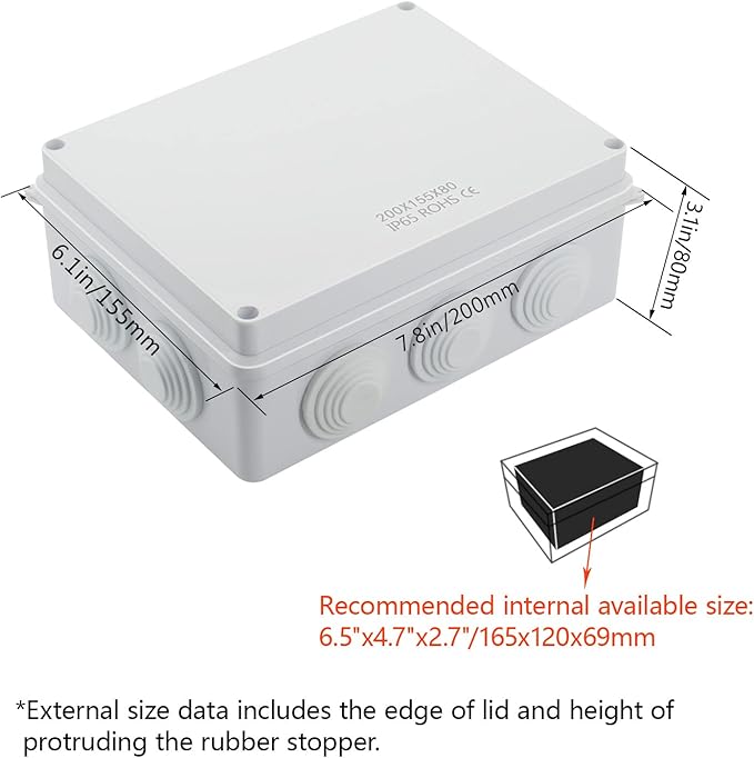 LeMotech ABS Plastic Dustproof Waterproof IP65 Junction Box Universal - Image 2