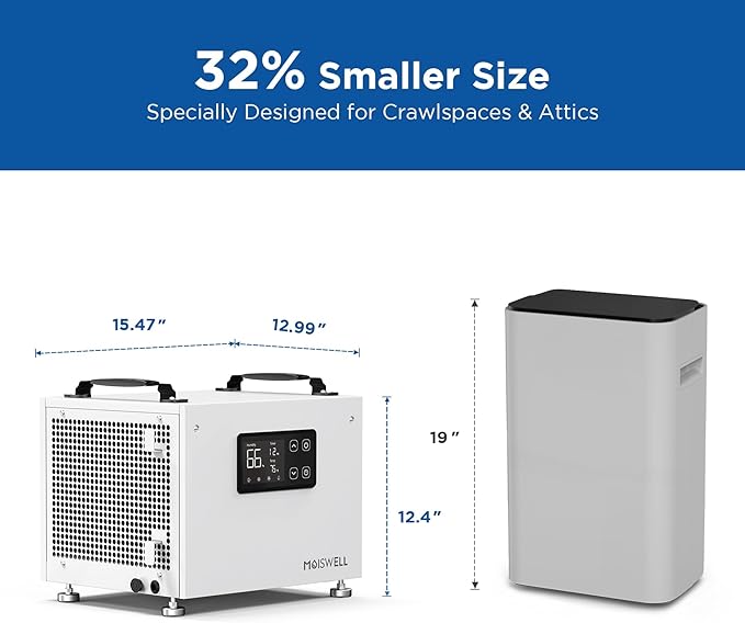 70 Pints Commercial Dehumidifier, Portable Crawl Space Dehumidifier - Image 5