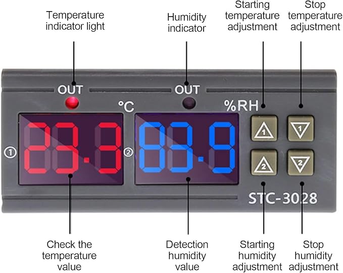 2Pcs All-Purpose Intelligent Digital Display Temperature and Humidity Controller - Image 3