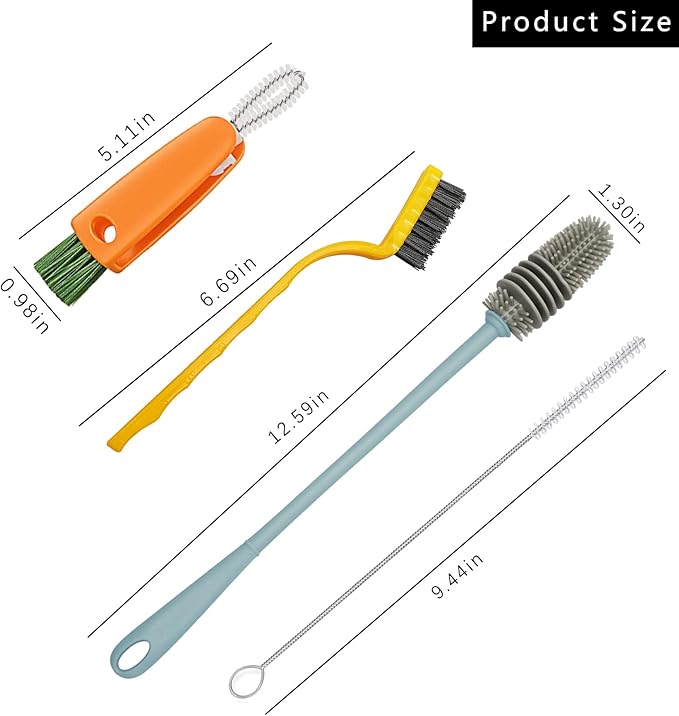 16PCS Versatile Scrubber Brush- Multipurpose Bottle Gap Brush 3 in 1 Cup Lid - Image 2