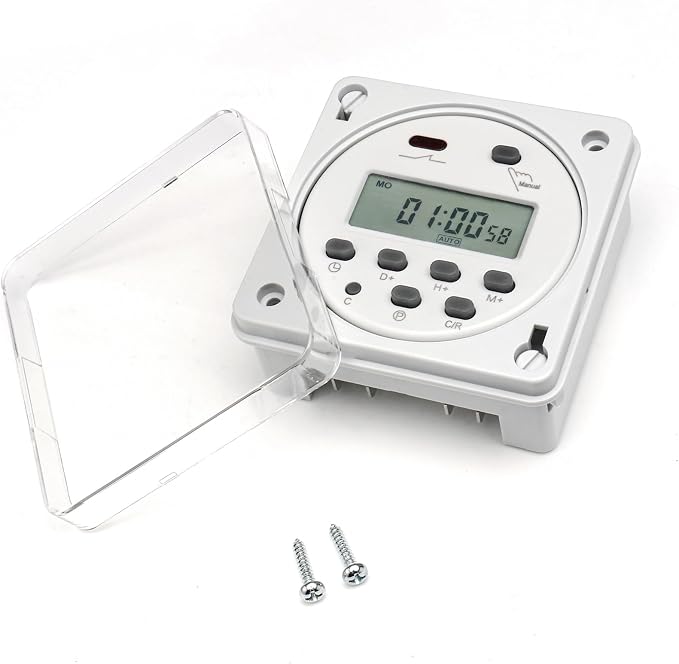 Baomain Time Switch Relay with Waterproof Cover, Digital LCD Programmable Timer - Image 8