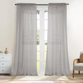 Dreaming Casa Solid Sheer Curtains 84 Inches Long Grey Rod Pocket Voile by DreamingCasa