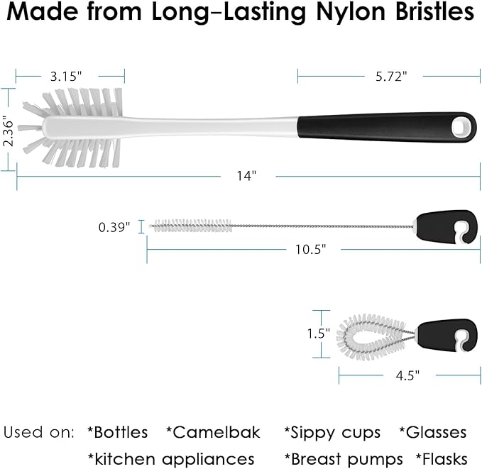 3-in-1 Water Bottle Cleaning Brush Set - Image 4